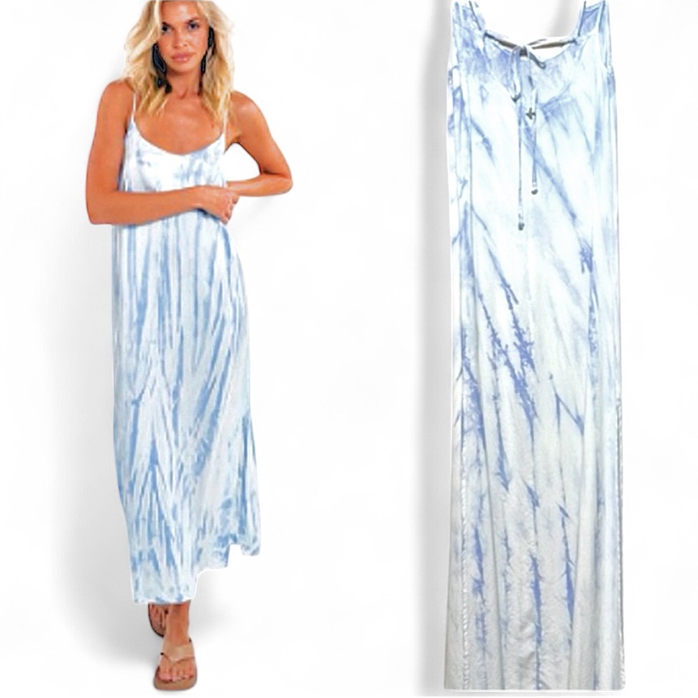 Anthropologie Shibori Dye “Poet Pippa” Cloud Maxi Slip Dress by Others Follow
